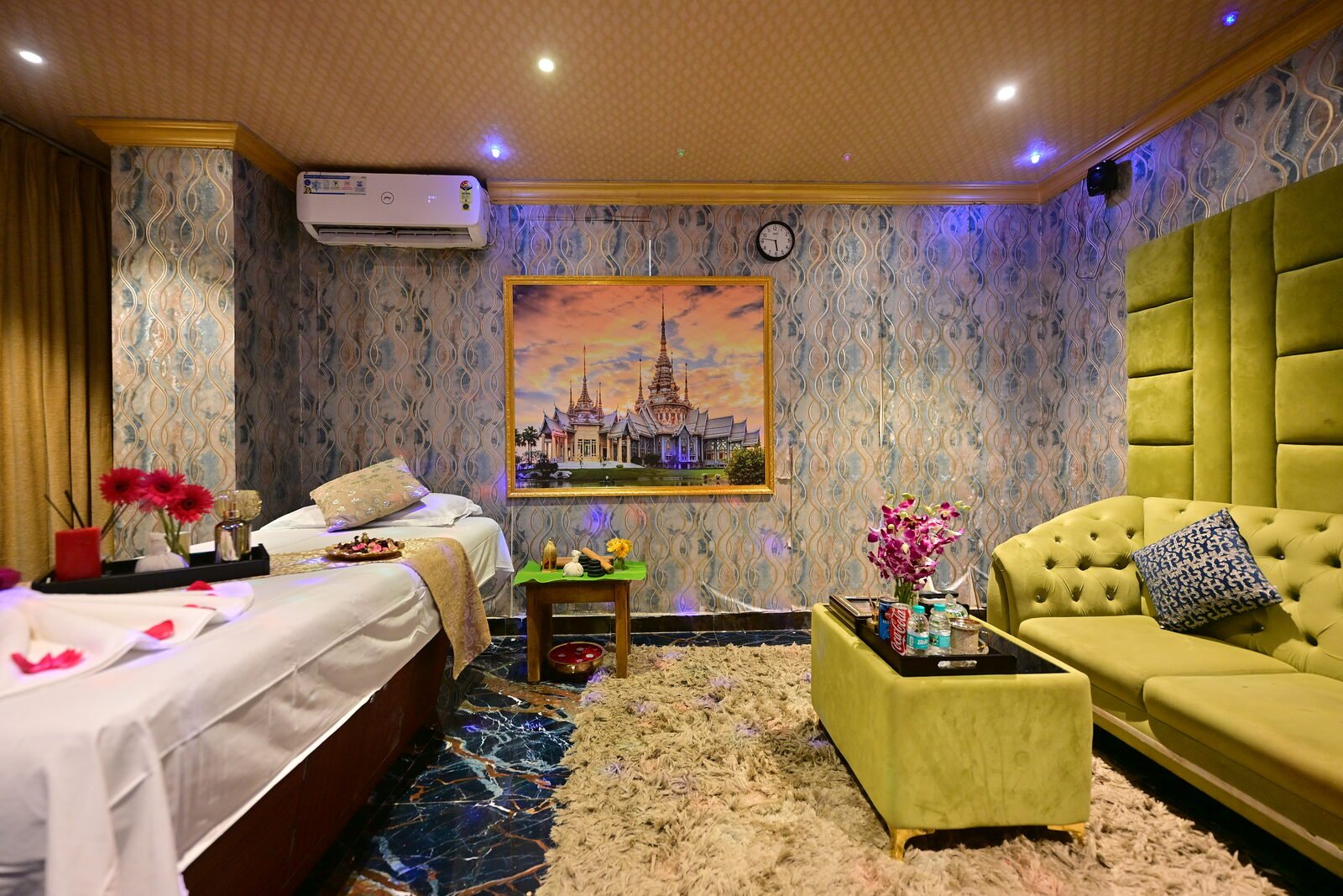 Thai Oil Massage treatment room at Aura Thai Spa Kammanahalli